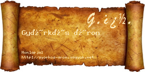 Györkös Áron névjegykártya